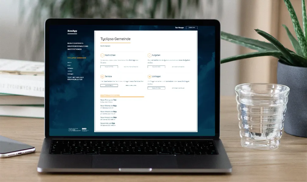 Die Organisation der Gruppen erfolgt im Verwaltungsportal der KonApp