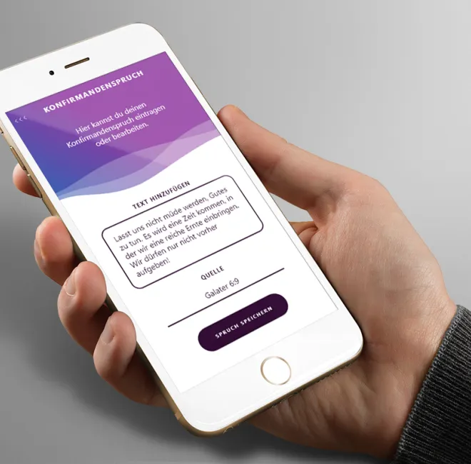 Inhalte der Konfi-Zeit können mit der KonApp  zeitgemäß erarbeitet werden. 