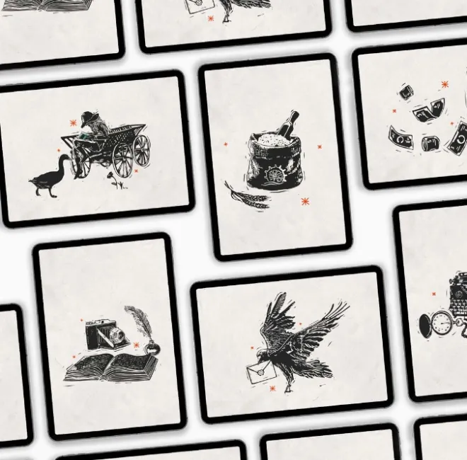 Screenshot der Dimmel-Website. Stimmungsbilder aus einem Zauberbuch als Alleinstellungsmerkmal.