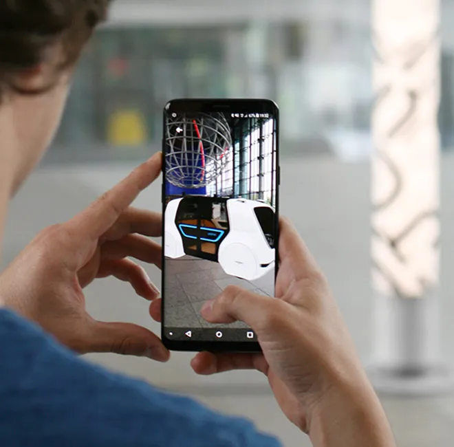 Sedric via Smartphone als 3D-Modell vor Ort