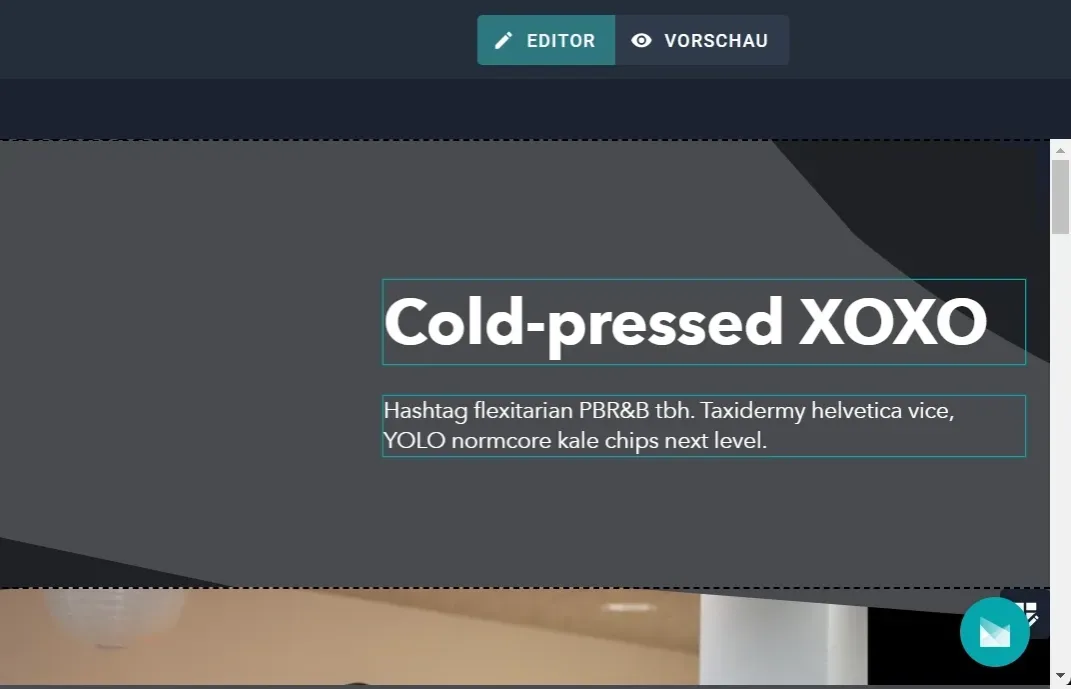 Beispiel eines Blindtexts im Editor